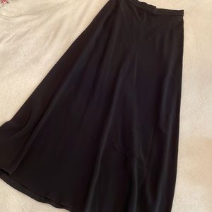 DKNY black fit n flare midi skirt size 2